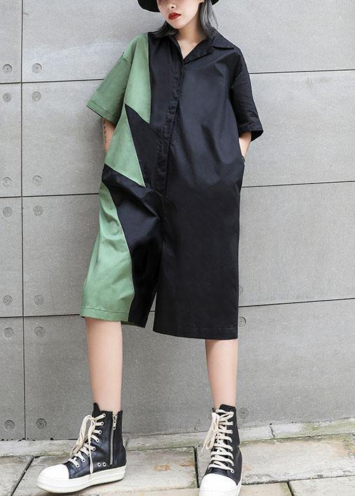 Summer Patchwork Jumpsuit Loose Ming Harem Pants