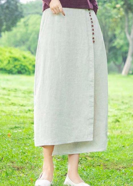 White Skirt, Loose High Waist A-line Skirt
