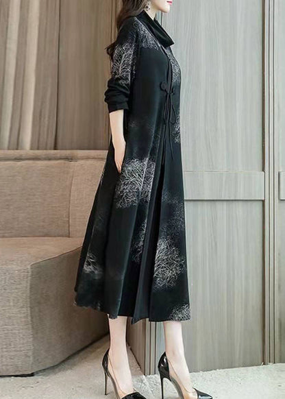Black Prints Fine Coat for Woman Photography Low High Design Hooded Coat
