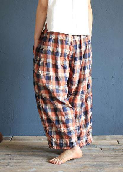 Xia Xin Original Design Cotton and Linen Pants Female Loose Nine Points Pants Elastic Waist
