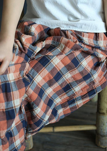 Xia Xin Original Design Cotton and Linen Pants Female Loose Nine Points Pants Elastic Waist