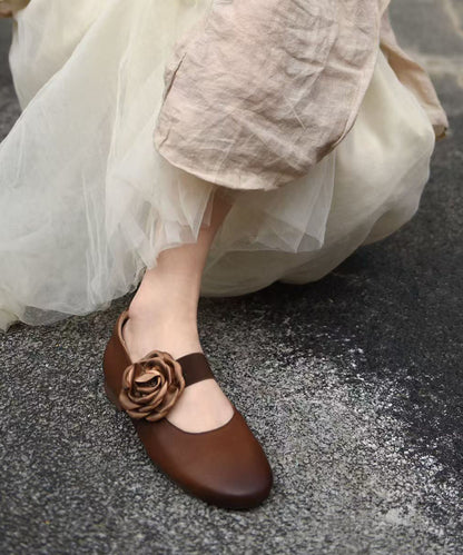 Yellow Sheepskin Fine Splicing Flat Shoes for
