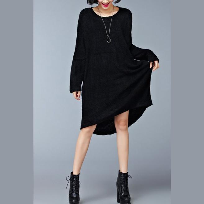 Autumn Black Sweater Dresses Oversize Long Sleeve Knit Maternity Dress