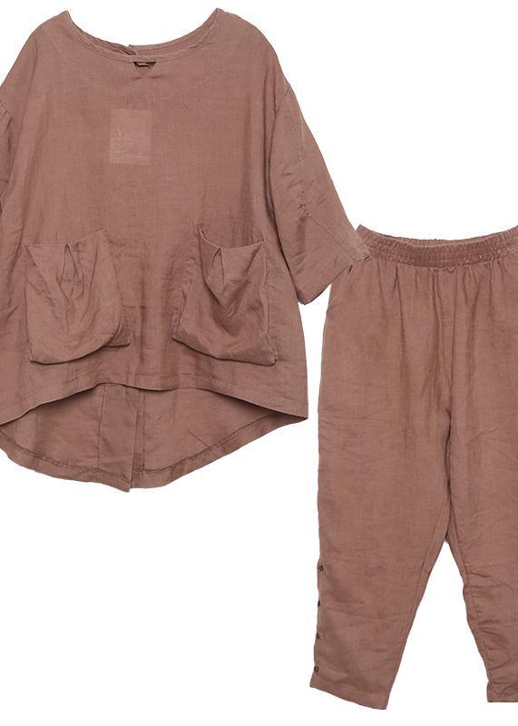 Autumn New Dark Khaki Big Pockets Tops and Trousers