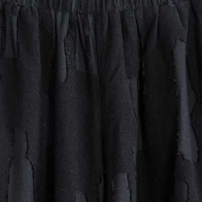 Baggy Black Pure Cotton Blended Blouse Two Pieces New Long Sleeve Asymmetric O Neck Jacquard Tops
