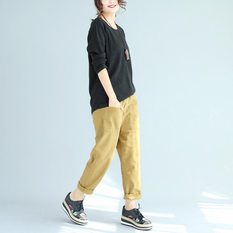 Baggy Loose Winter Woolen Black Sweater Fit Long Sleeve Knit Pullover