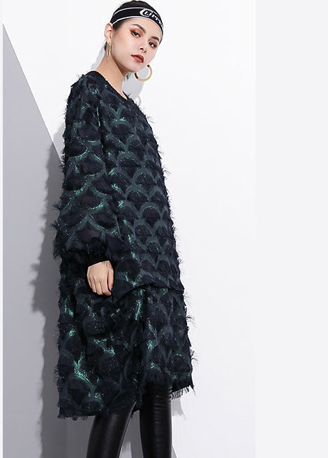 Baggy Fall Dresses Lace Long Sleeve O Neck Baggy Dresses