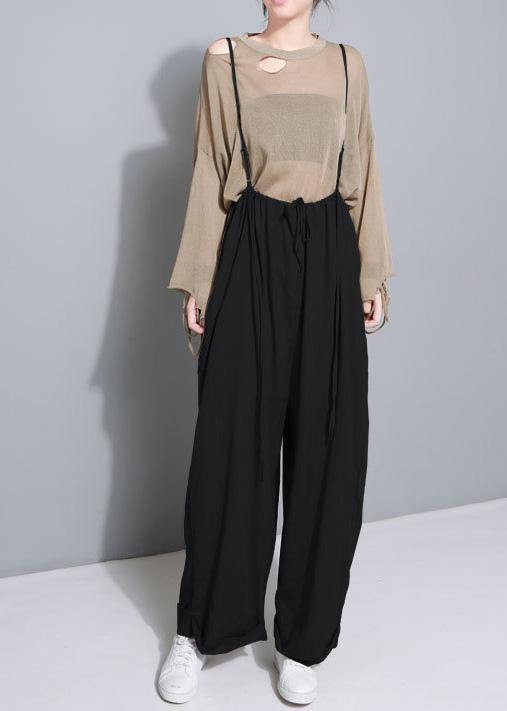 Black Cotton Wearing Methods Pants Linen Wide Leg Pants
