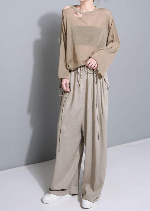 Black Cotton Wearing Methods Pants Linen Wide Leg Pants