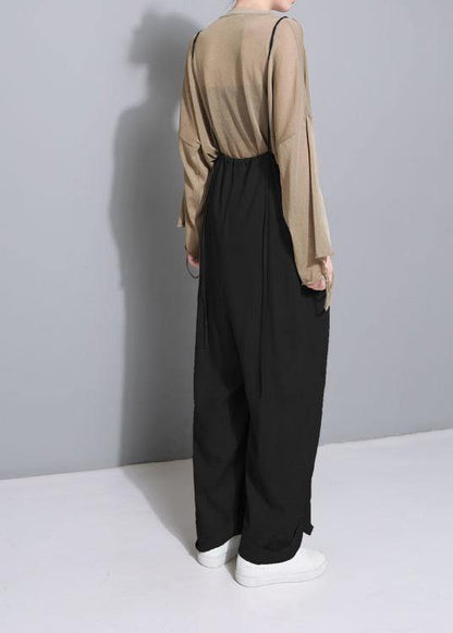 Black Cotton Wearing Methods Pants Linen Wide Leg Pants