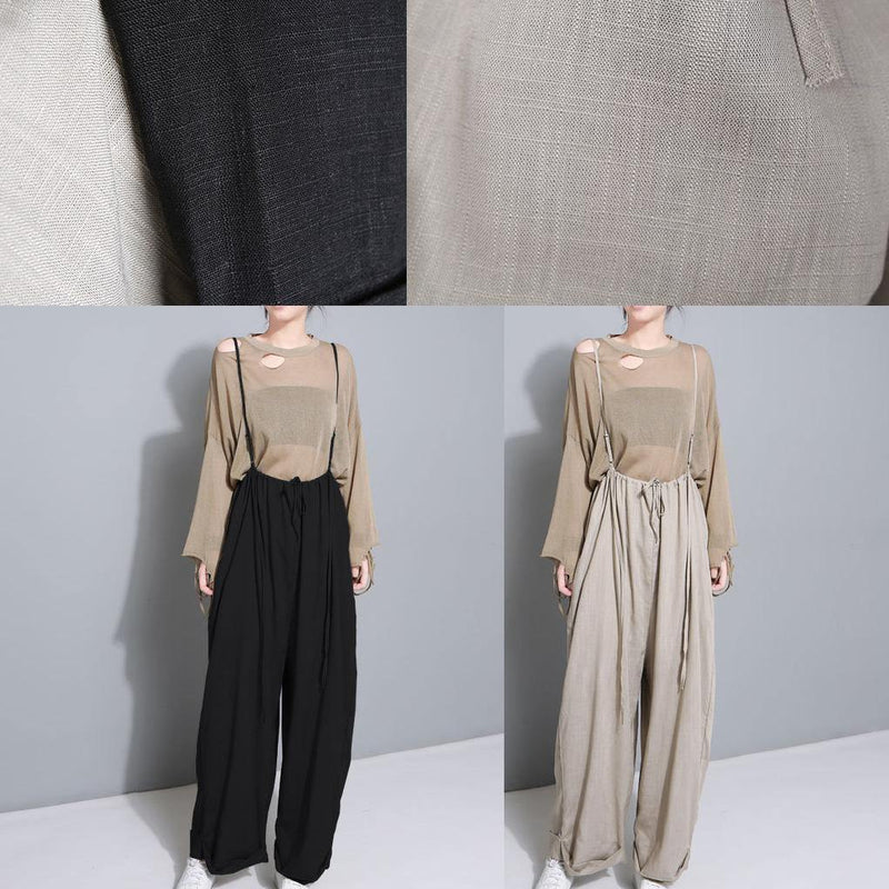 Black Cotton Wearing Methods Pants Linen Wide Leg Pants