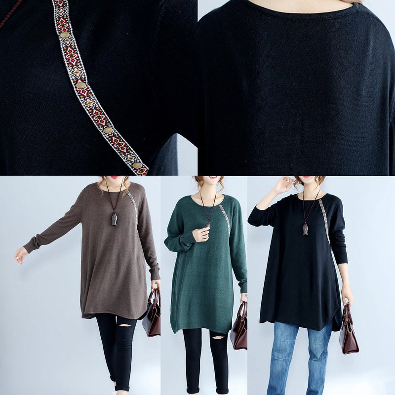 Black Knit Sweater Dresses Long Sleeve Knit Dress