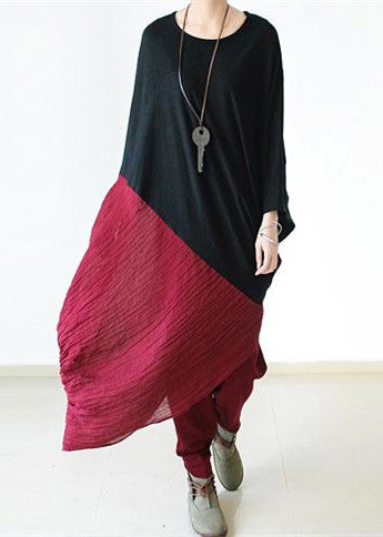 Black Oversized Linen Carrot Pants Cotton Pants Loose Harem Pants