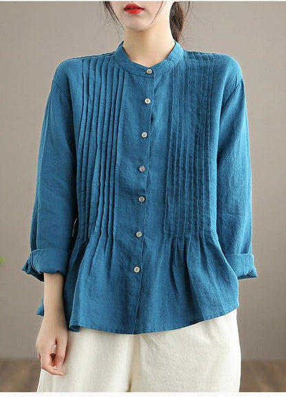 Organic White-bird Linen Shirt Tunics Women Ramie Blouse