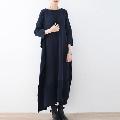 Boutique Bark Blue Sweater Dresses Clothing Sweater Side Open Fall Dresses Faux Two Pieces