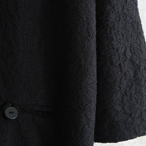 Boutique Black Coat Stand Pockets Maxi Coat Long Sleeve Baggy Coats