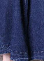 Boutique Oversize Long Fall Denim Blue Patchwork Button Down Coats