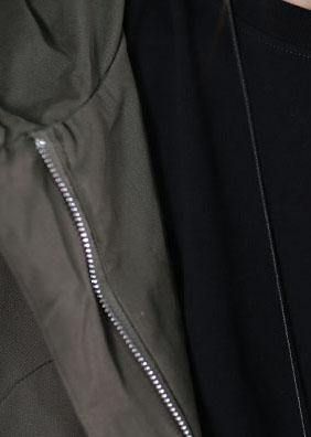 Boutique Oversized Mid-length Coats Fall Coat Gray Green Hooded Zippered Coat