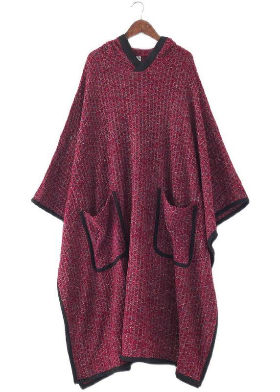 Boutique Clothing Long Winter Coat Black Hooded Large Hem Woolen Coats