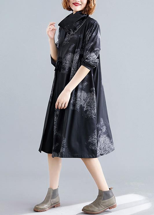Boutique Coat Fall Black Turtleneck Pockets Coat