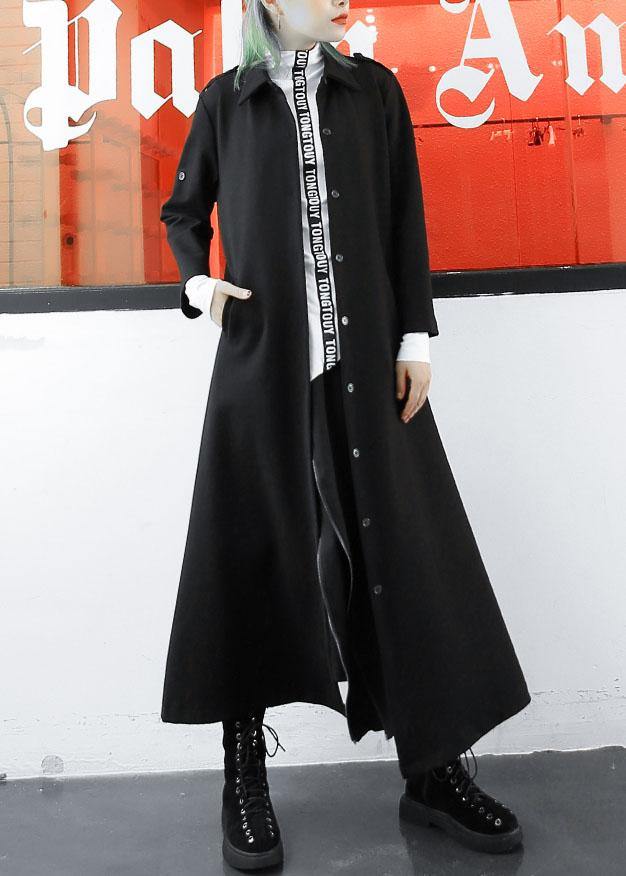 Boutique Long Jackets Fall Coats Black Lapel Collar Coat