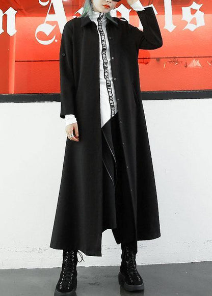 Boutique Long Jackets Fall Coats Black Lapel Collar Coat