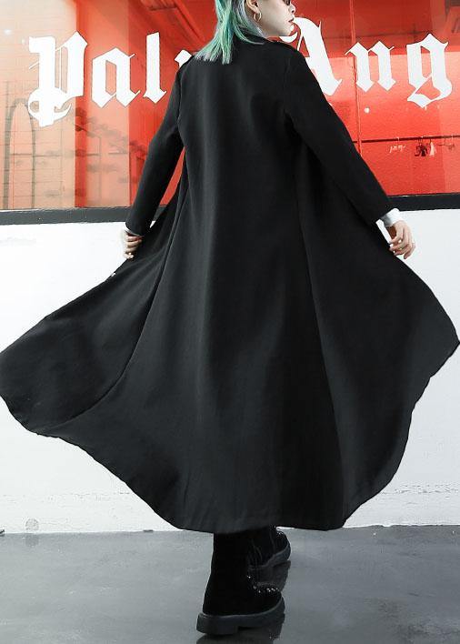 Boutique Long Jackets Fall Coats Black Lapel Collar Coat
