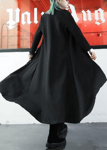 Boutique Long Jackets Fall Coats Black Lapel Collar Coat