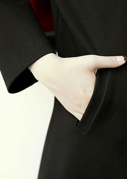 Boutique Long Jackets Fall Coats Black Lapel Collar Coat
