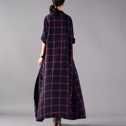 Boutique Red Plaid Coat Clothing Stand Collar Coats Boutique Pockets Coats