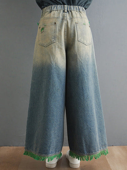 Original Split-joint Column Wide Leg Denim Pants