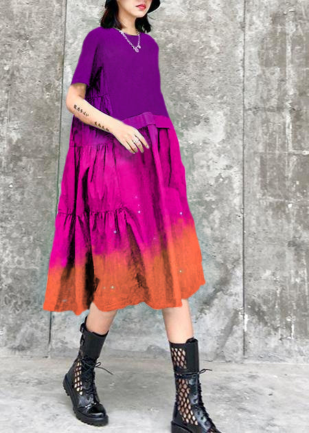 O Neck Cinched Cotton Summer Clothes for Shape Black Dress