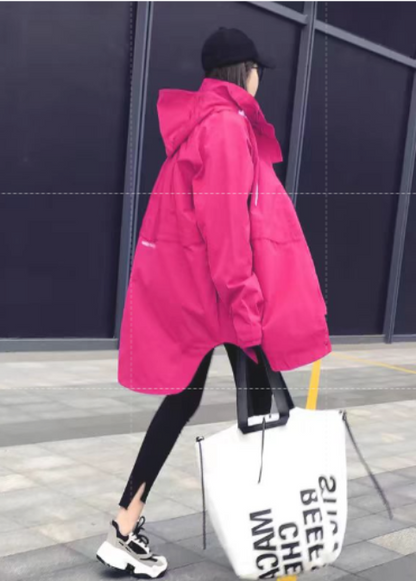 New Orange Duck Down Coat Parka Hooded Zippered Coats