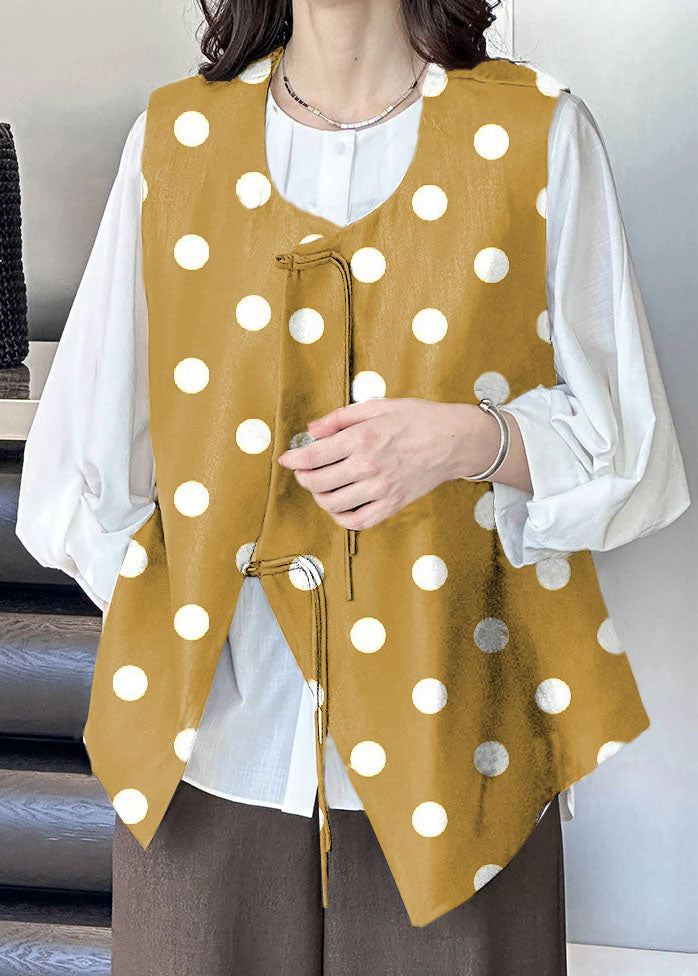 French Black Button Cotton Waistcoat Sleeveless