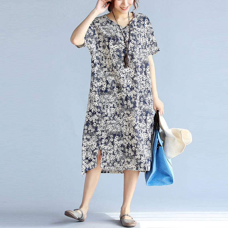Dark Blueprints Midi Chiffon Dresses Clothing Side Open V Neck Midi Dress