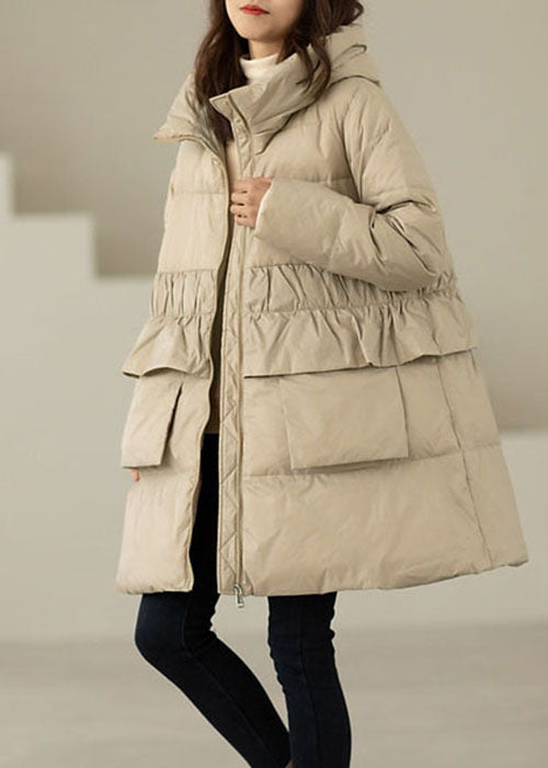 Diy Apricot Ruffled Patchwork Duck Down Coats Winter