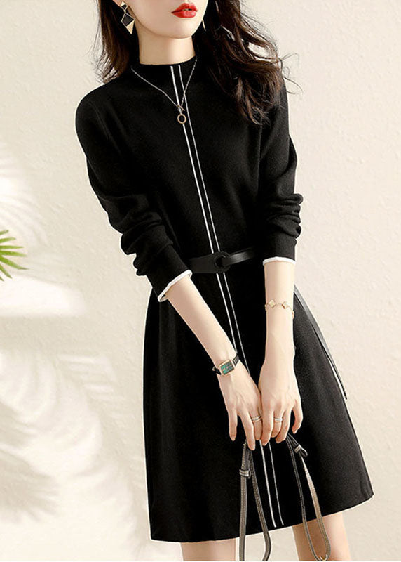 Diy Black Tie Waist Dress Winter