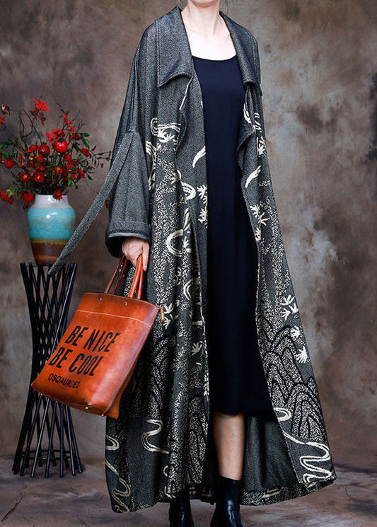 Diy Grey Peter Pan Collar Jacquard Winter Coat
