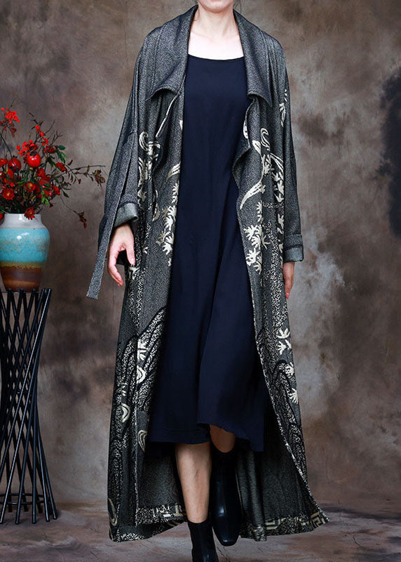 Diy Grey Peter Pan Collar Jacquard Winter Coat