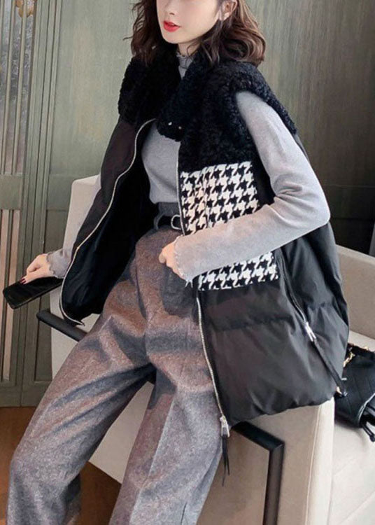 Diy White Loose Pockets Zippered Winter Sleeveless Puffer Vest