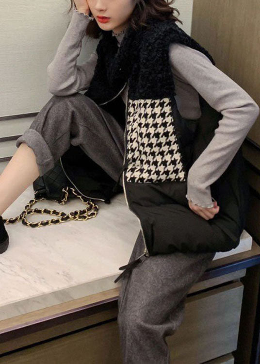 Diy White Loose Pockets Zippered Winter Sleeveless Puffer Vest
