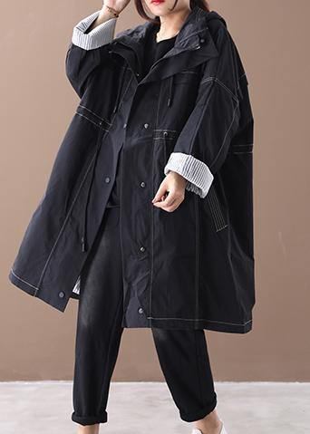 Diy Black Fine Clothes Wardrobes Hooded Drawstring Pockets Outwears
