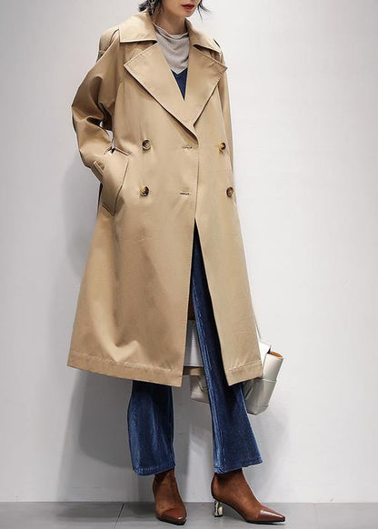Diy Khaki Long Coats Ideas Notched Pockets Jackets