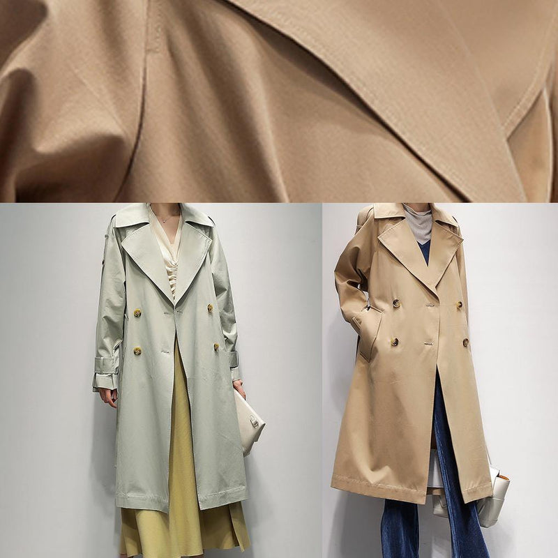 Diy Khaki Long Coats Ideas Notched Pockets Jackets