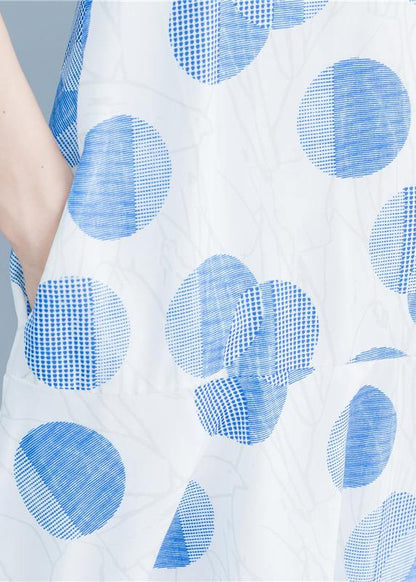 Diy Lapel Button Down Robes White Dotted Dresses Summer