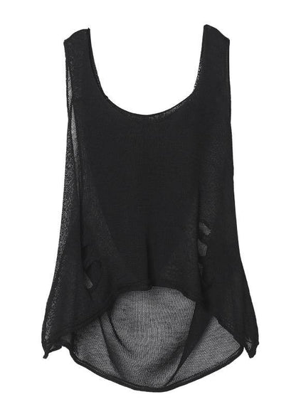 Diy O Neck Hole Summer Clothes for Wardrobes Black Tops