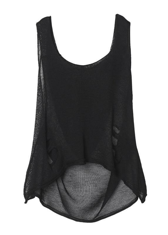 Diy O Neck Hole Summer Clothes for Wardrobes Black Tops