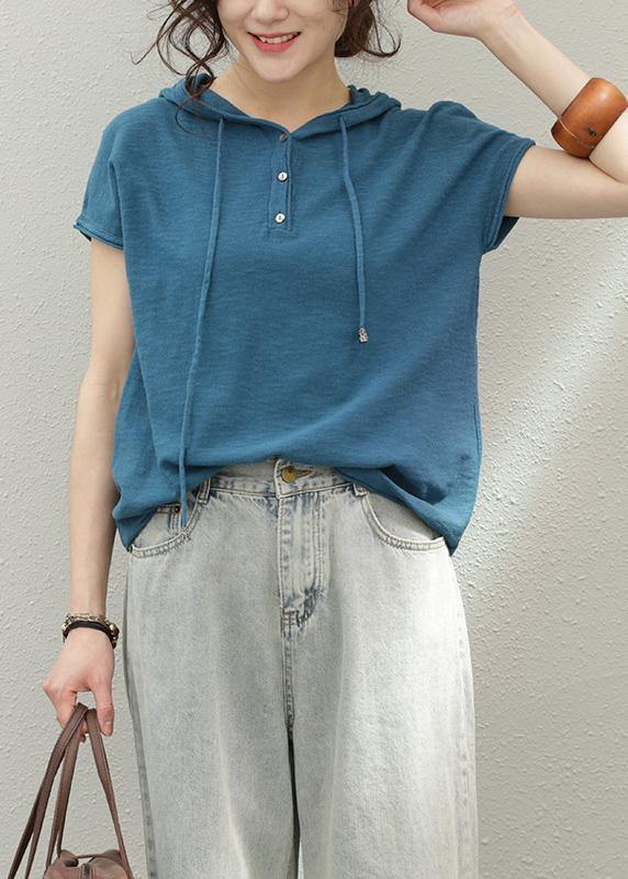 Diy Red Cotton Shirts Hooded Oversized Summer Tops