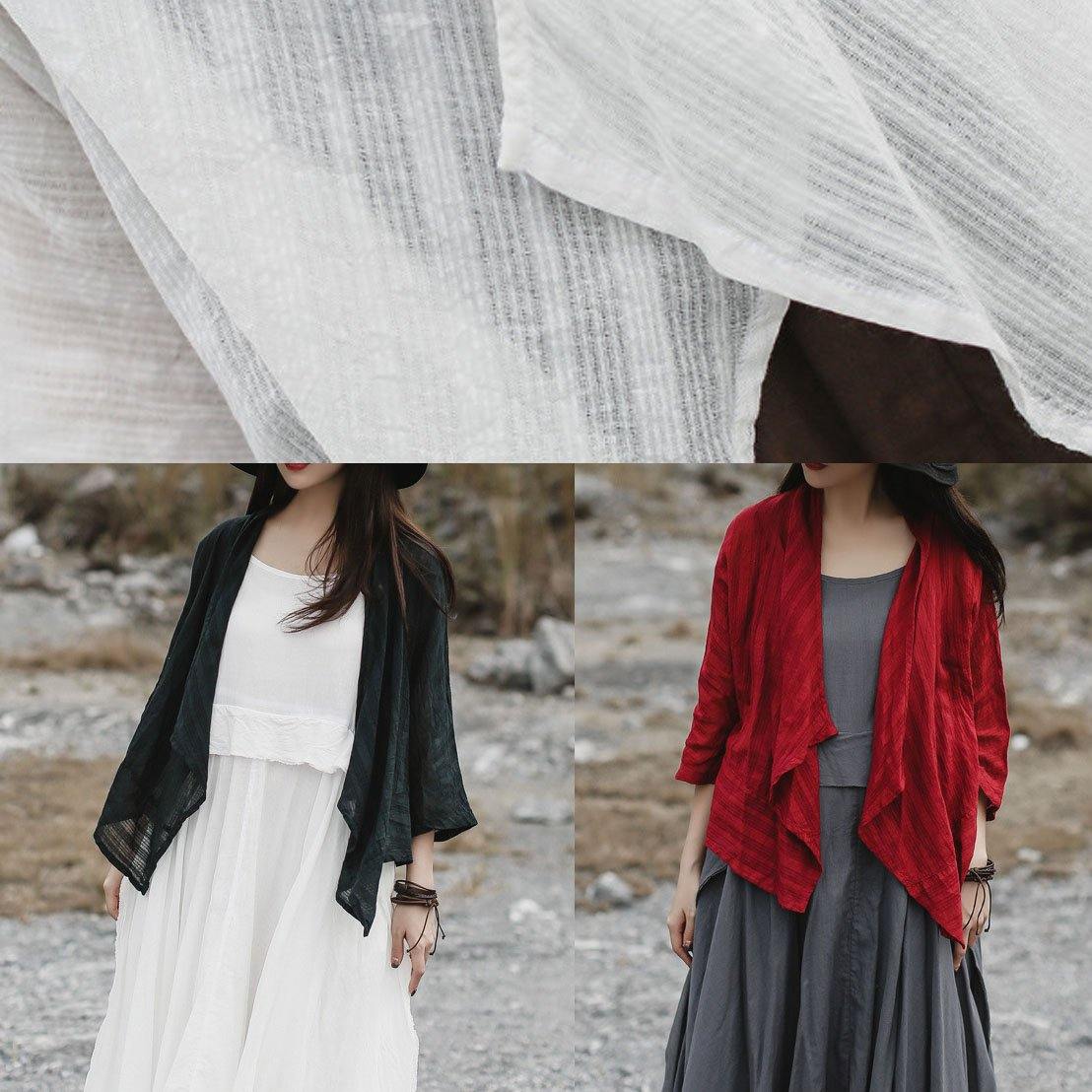 Diy Red Cotton Tunics for Bracelet Sleeved Clothing Summer Shirt