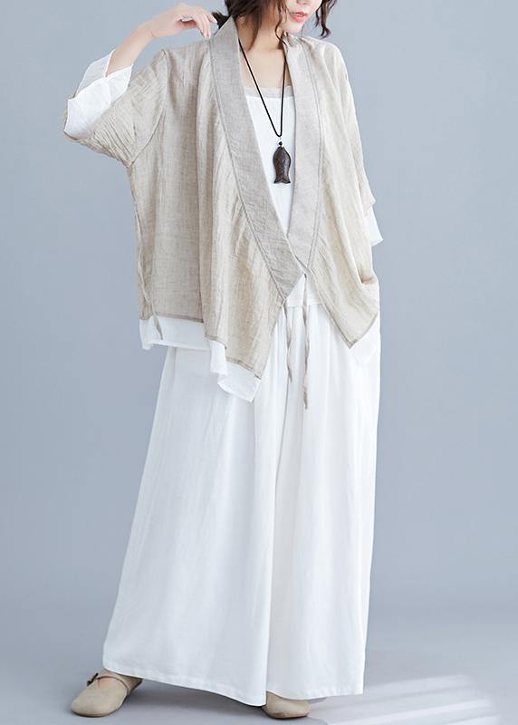 Diy V Neck Half Sleeve Cotton Linen Clothes for Nude Blouses Summer